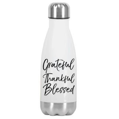 Christian Worship Gift Grateful Thankful Blessed Gift Stainless Steel Insulated Water Bottle