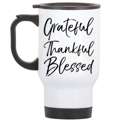 Christian Worship Gift Grateful Thankful Blessed Gift Stainless Steel Travel Mug