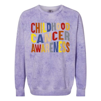 Cancer Warrior Gifts Childhood Cancer Awareness Colorblast Crewneck Sweatshirt