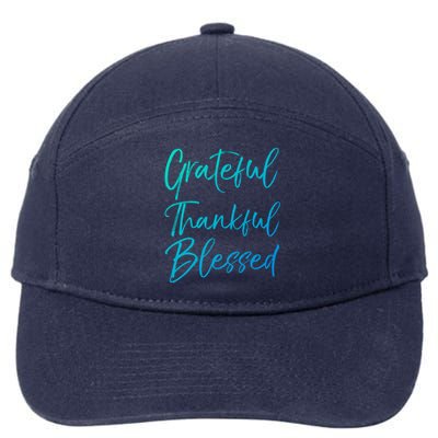 Christian Worship Gift Grateful Thankful Blessed Gift 7-Panel Snapback Hat