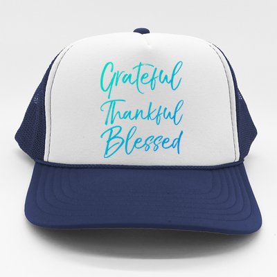 Christian Worship Gift Grateful Thankful Blessed Gift Trucker Hat