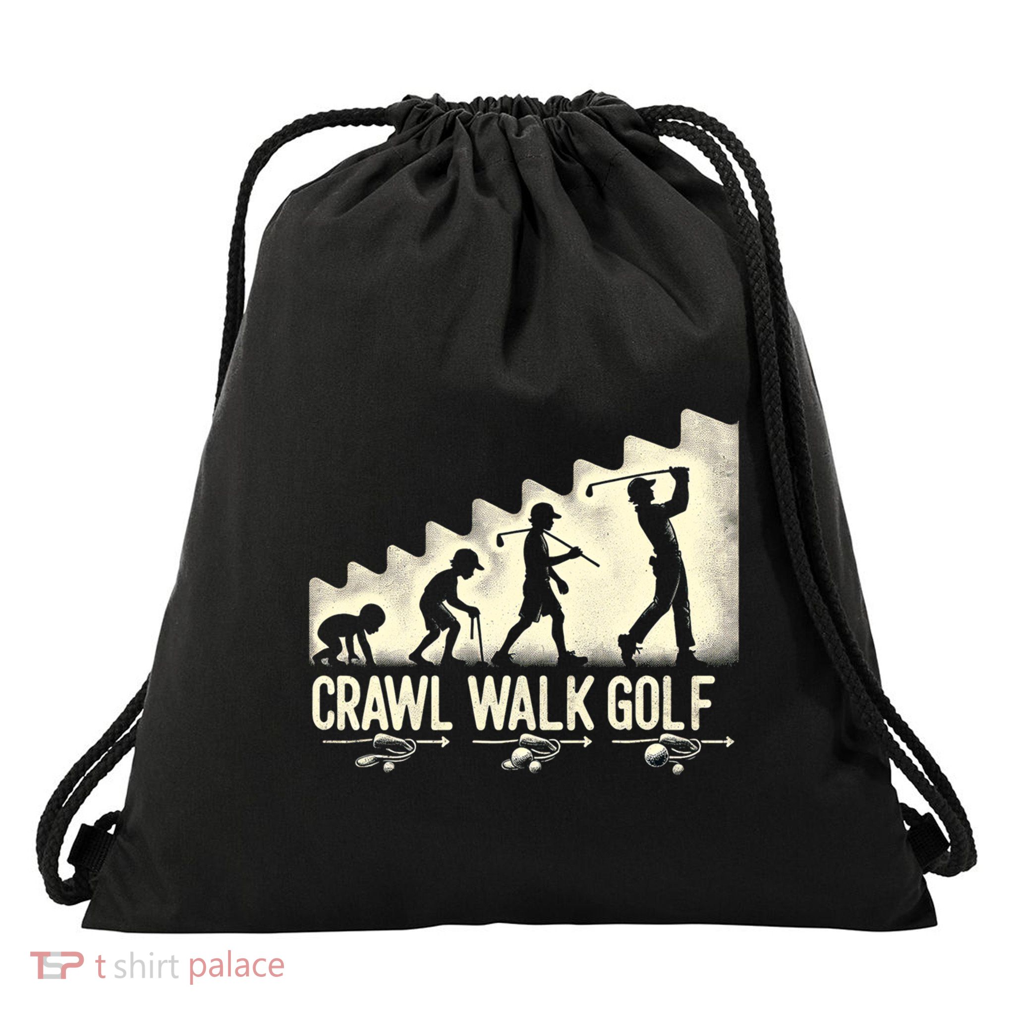 Crawl Walk Golf Cute Gift Drawstring Bag