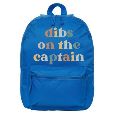 Captains Wife Gift Vintage Retro Dibs On The Captain Gift 16 in Basic Backpack