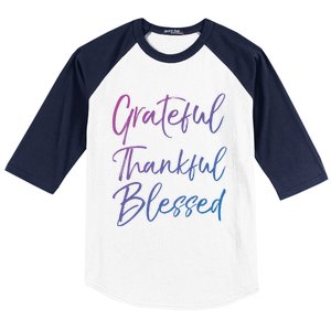 Christian Worship Gift Grateful Thankful Blessed Gift Baseball Sleeve Shirt