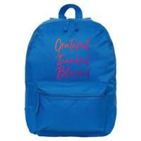 Christian Worship Gift Grateful Thankful Blessed Gift 16 in Basic Backpack