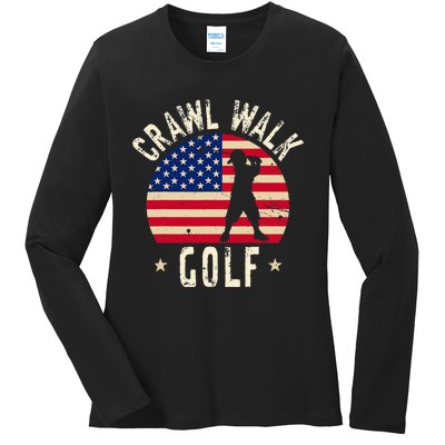 Crawl Walk Golf Club Feeling Buddy Gifts Funny Ladies Long Sleeve Shirt