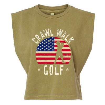 Crawl Walk Golf Club Feeling Buddy Gifts Funny Garment-Dyed Women's Muscle Tee