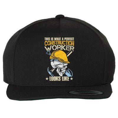 Construction Worker Gift Wool Snapback Cap