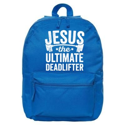 Christian Workout Gift Jesus Ultimate Deadlifter 16 in Basic Backpack