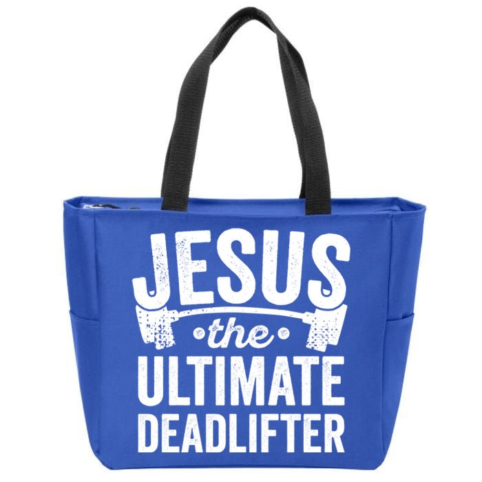 Christian Workout Gift Jesus Ultimate Deadlifter Zip Tote Bag