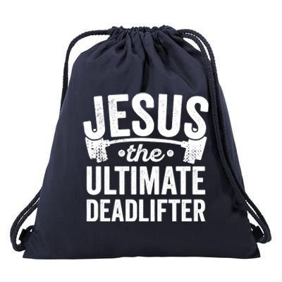 Christian Workout Gift Jesus Ultimate Deadlifter Drawstring Bag