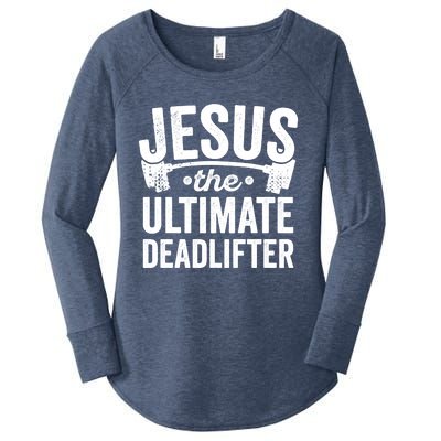 Christian Workout Gift Jesus Ultimate Deadlifter Women's Perfect Tri Tunic Long Sleeve Shirt