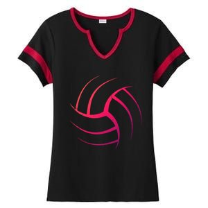 Cute White Graphic Art Volleyball Unique Meaningful Gift Ladies Halftime Notch Neck Tee