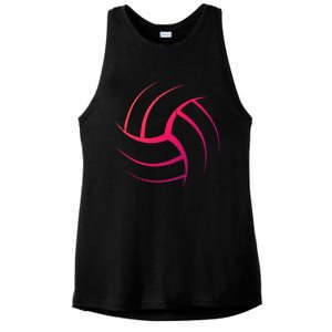 Cute White Graphic Art Volleyball Unique Meaningful Gift Ladies PosiCharge Tri-Blend Wicking Tank