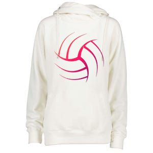 Cute White Graphic Art Volleyball Unique Meaningful Gift Womens Funnel Neck Pullover Hood