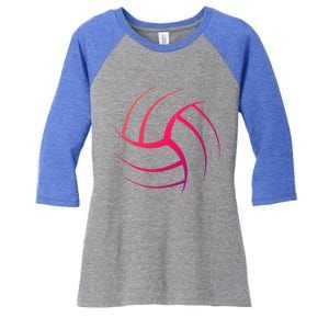 Cute White Graphic Art Volleyball Unique Meaningful Gift Women's Tri-Blend 3/4-Sleeve Raglan Shirt