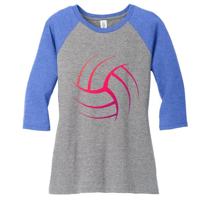 Cute White Graphic Art Volleyball Unique Meaningful Gift Women's Tri-Blend 3/4-Sleeve Raglan Shirt