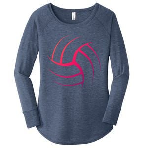 Cute White Graphic Art Volleyball Unique Meaningful Gift Women's Perfect Tri Tunic Long Sleeve Shirt