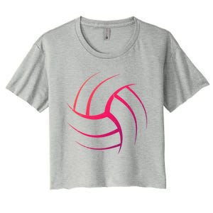 Cute White Graphic Art Volleyball Unique Meaningful Gift Women's Crop Top Tee