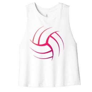 Cute White Graphic Art Volleyball Unique Meaningful Gift Women's Racerback Cropped Tank