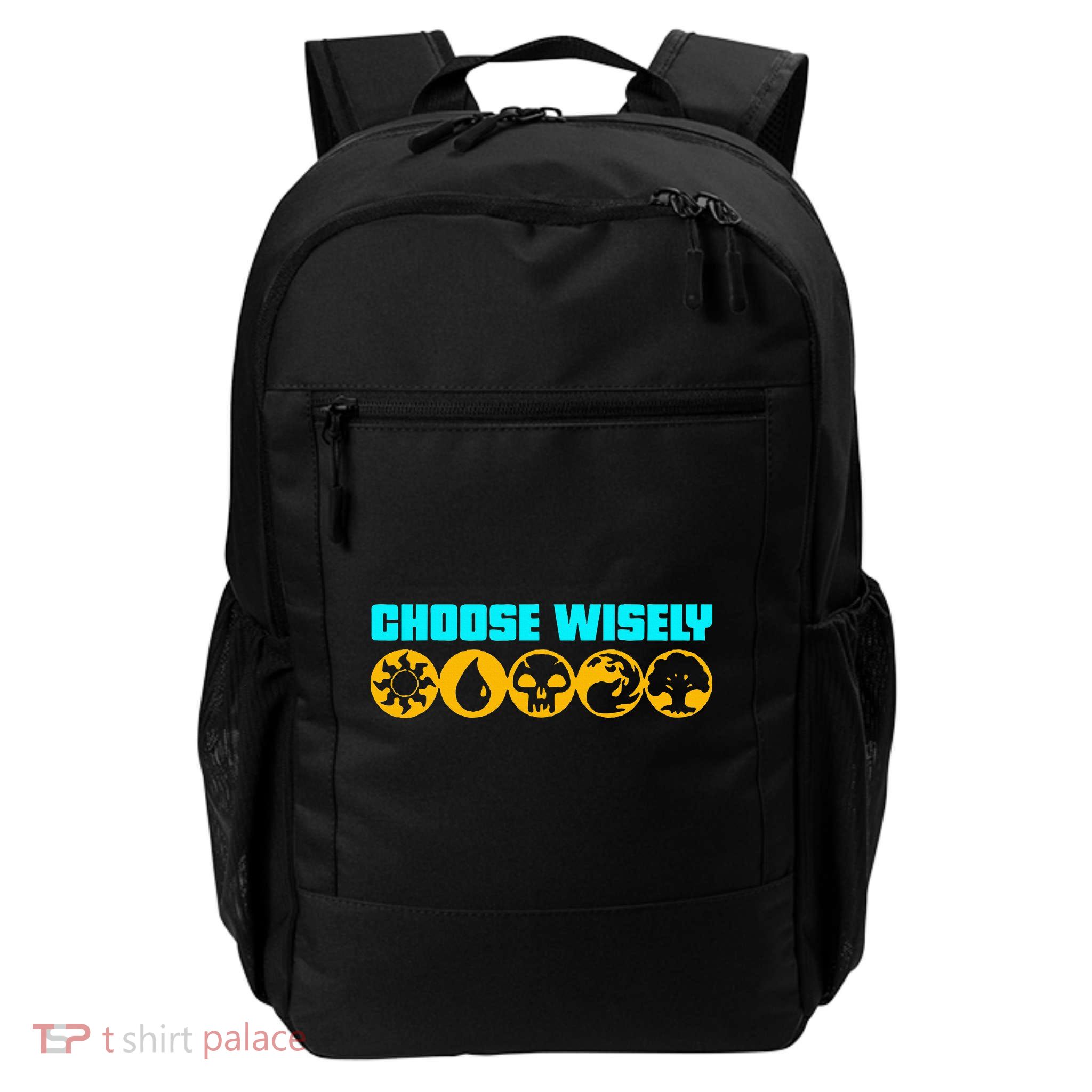 Choose Wisely Gamer Mana Symbols Gathering Magic Daily Commute Backpack