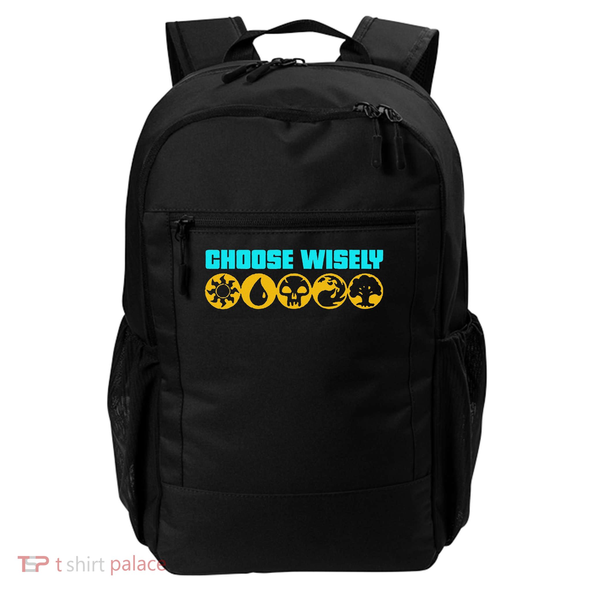 Choose Wisely Gamer Mana Symbols Gathering Magic Daily Commute Backpack