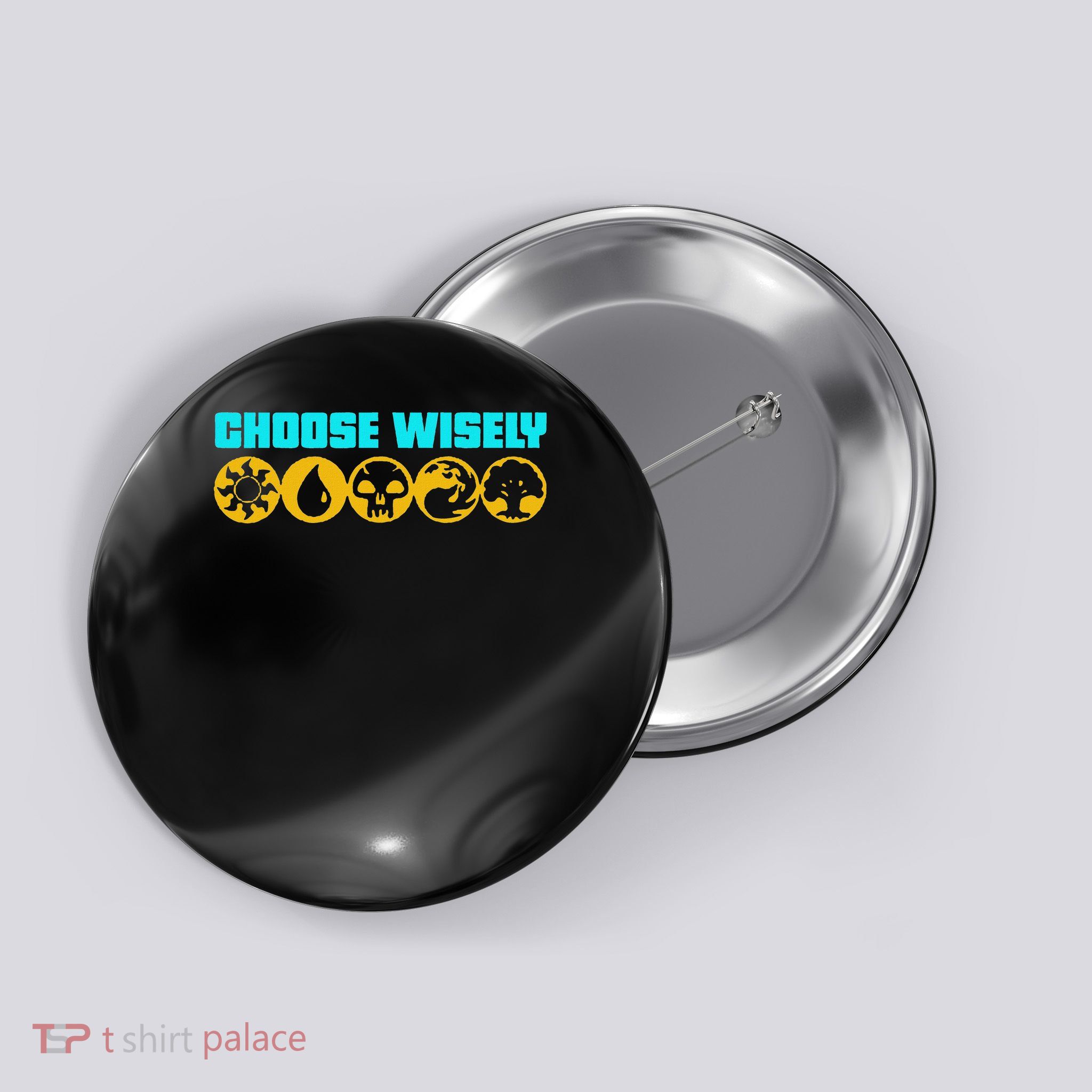 Choose Wisely Gamer Mana Symbols Gathering Magic Button