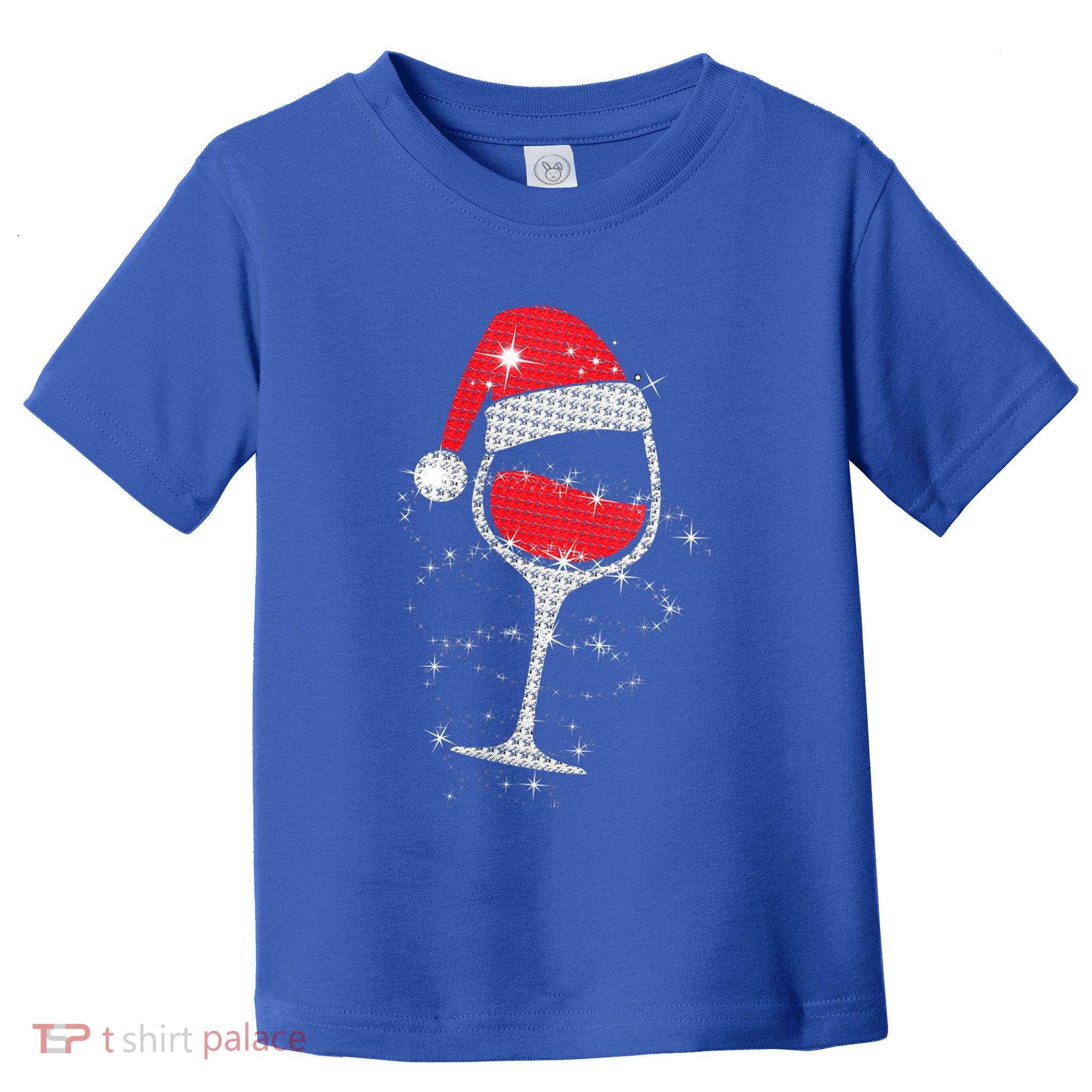 Christmas Wine Glasses Santa Funny Wine Lover Xmas Holiday Gift Toddler T-Shirt