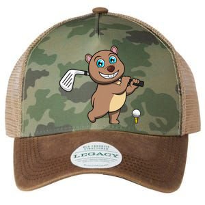 Cute Wombat Golf Player Hobby Sports Legacy Tie Dye Trucker Hat