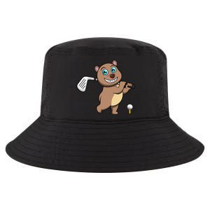 Cute Wombat Golf Player Hobby Sports Cool Comfort Performance Bucket Hat