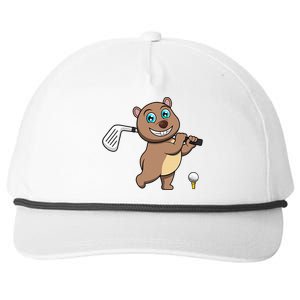 Cute Wombat Golf Player Hobby Sports Snapback Five-Panel Rope Hat