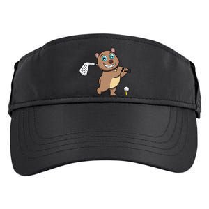 Cute Wombat Golf Player Hobby Sports Adult Drive Performance Visor