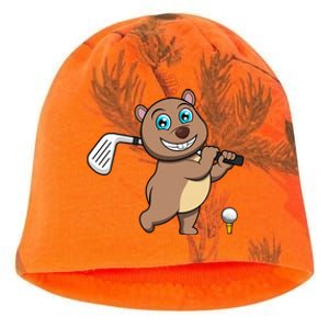 Cute Wombat Golf Player Hobby Sports Kati - Camo Knit Beanie