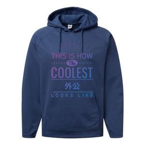 Coolest Wai Gong Chinese Grandpa Funny Gift From Grand Gift Performance Fleece Hoodie