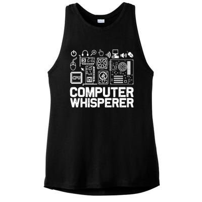 Computer Whisperer Gift It Tech Support Nerds Geek Funny Gift Funny Gift Ladies PosiCharge Tri-Blend Wicking Tank