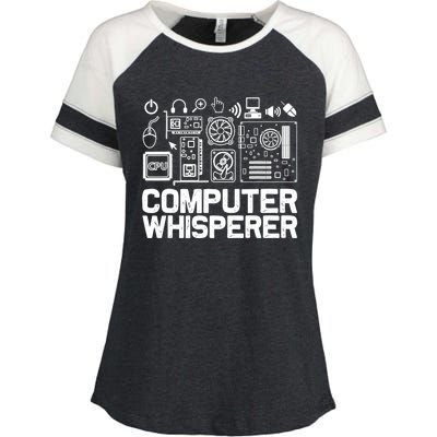 Computer Whisperer Gift It Tech Support Nerds Geek Funny Gift Funny Gift Enza Ladies Jersey Colorblock Tee