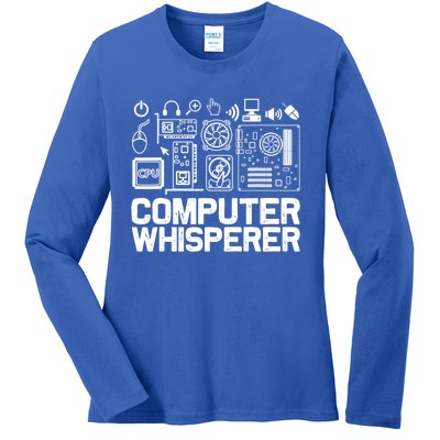 Computer Whisperer Gift It Tech Support Nerds Geek Funny Gift Funny Gift Ladies Long Sleeve Shirt