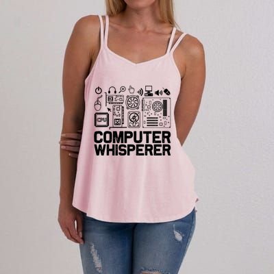 Computer Whisperer Gift It Tech Support Nerds Geek Funny Gift Funny Gift Women's Strappy Tank