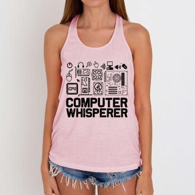 Computer Whisperer Gift It Tech Support Nerds Geek Funny Gift Funny Gift Women's Knotted Racerback Tank