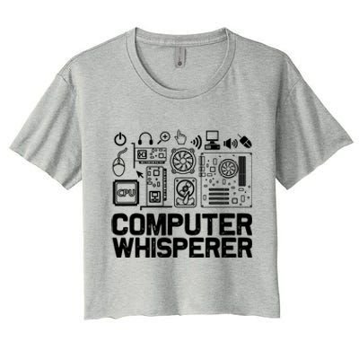 Computer Whisperer Gift It Tech Support Nerds Geek Funny Gift Funny Gift Women's Crop Top Tee