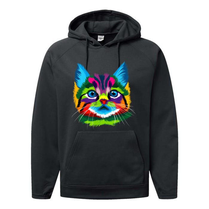 Cat Womens Graphic Tees Graphic Tee Cute Cat Performance Fleece Hoodie