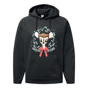 Christmas Wreath Gift Performance Fleece Hoodie