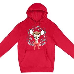 Christmas Wreath Gift Premium Pullover Hoodie