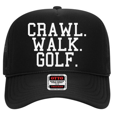Crawl Walk Golf Funny Sports Golfing Golfer Trucker Hat