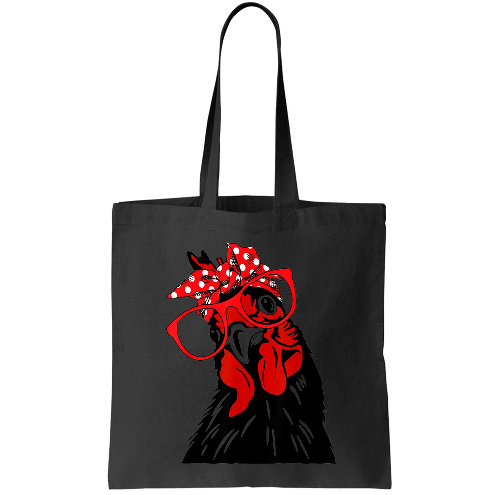 Cute Women Girl Chicken With Bandana Headband And Glasses Bag