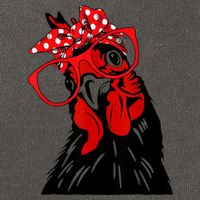 Cute Women Girl Chicken With Bandana Headband And Glasses Cotton Canvas Backpack
