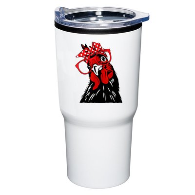 Cute Women Girl Chicken With Bandana Headband And Glasses Tumbler