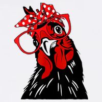 Cute Women Girl Chicken With Bandana Headband And Glasses Toddler T-Shirt