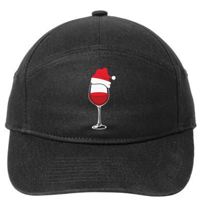 Christmas Wine Glasses Santa Hat 7-Panel Snapback Hat