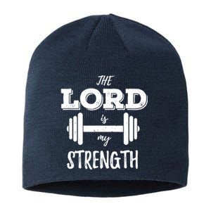 Christian Workout Gym Lord Is My Strength Sustainable Beanie